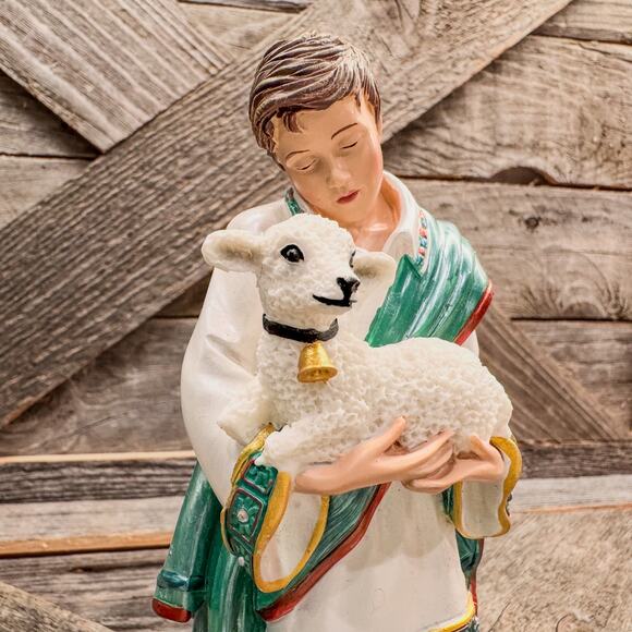 Vintage, Shepherd and Lamb, Hawthorne Village Jeweled Nativity Collection - Picture 7 of 7